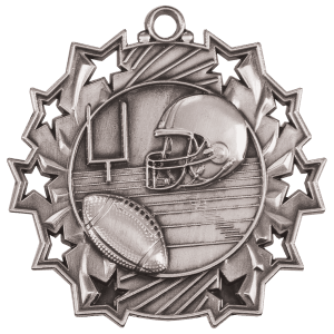 Antique Silver Football Ten Star Medal
