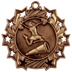 Antique Bronze Cheer Ten Star Medal