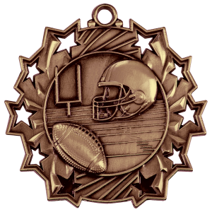 Antique Bronze Football Ten Star Medal
