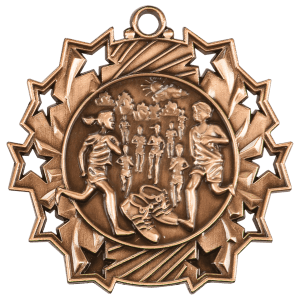 Antique Bronze Cross Country Ten Star Medal