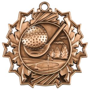 Antique Bronze Golf Ten Star Medal