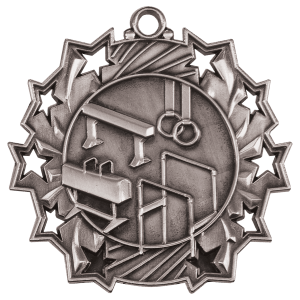 Antique Silver Gymnastics Ten Star Medal