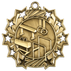 Antique Gold Gymnastics Ten Star Medal