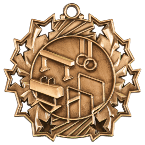 Antique Bronze Gymnastics Ten Star Medal