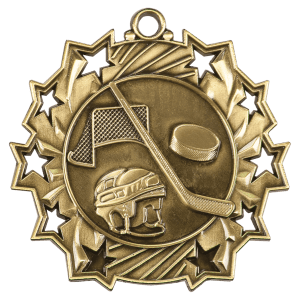 Antique Gold Hockey Ten Star Medal