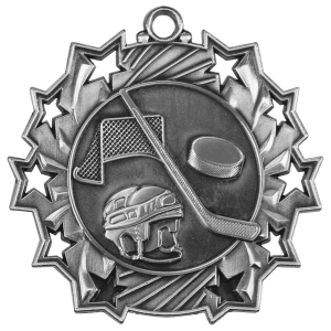 Antique Silver Hockey Ten Star Medal