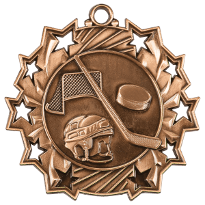 Antique Bronze Hockey Ten Star Medal