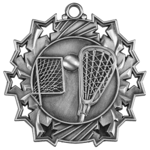 Antique Silver Lacrosse Ten Star Medal