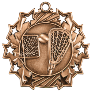 Antique Bronze Lacrosse Ten Star Medal
