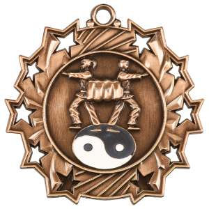Antique Bronze Martial Arts Ten Star Medal