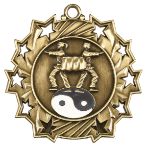 Antique Gold Martial Arts Ten Star Medal