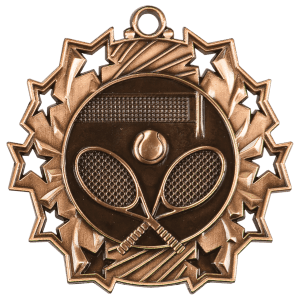 Antique Bronze 2 1/4 inch Tennis Ten Star Medal