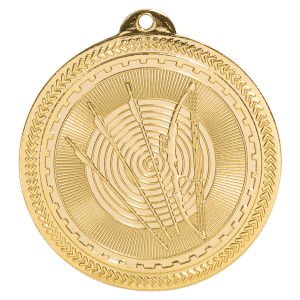 2 inch Bright Gold Archery BriteLazer medal