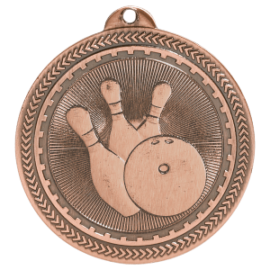 2 inch Antique Bronze Bowling BriteLazer medal