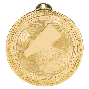 2 inch Bright Gold Cheerleading BriteLazer medal