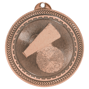 2 inch Antique Bronze Cheerleading BriteLazer medal