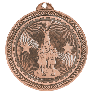 2 inch Antique Bronze Competitive Cheer BriteLazer medal