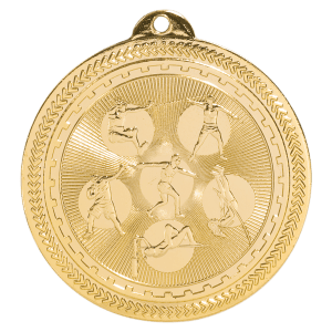 2 inch Bright Gold Field Events BriteLazer medal