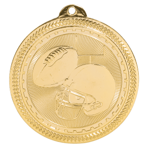 2 inch Bright Gold Football BriteLazer medal
