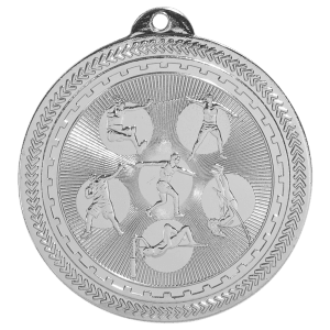 2 inch Bright Silver Field Events BriteLazer medal