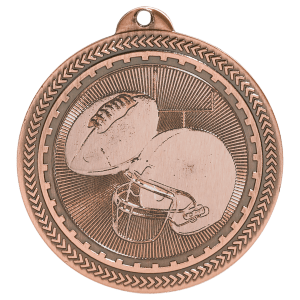 2 inch Antique Bronze Football BriteLazer medal