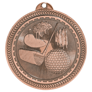 2 inch Antique Bronze Golf BriteLazer medal