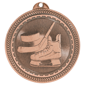 2 inch Antique Bronze Hockey BriteLazer medal