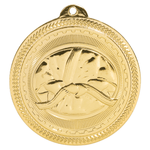 2 inch Bright Gold Martial Arts BriteLazer medal