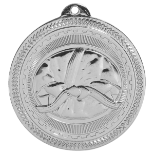 2 inch Bright Silver Martial Arts BriteLazer medal