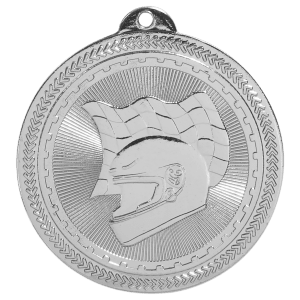 2 inch Bright Silver Racing BriteLazer medal