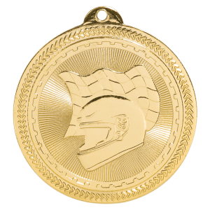 2 inch Bright Gold Racing BriteLazer medal
