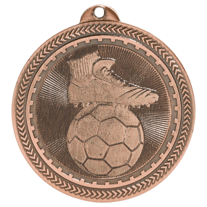 2 inch Antique Bronze Soccer BriteLazer medal