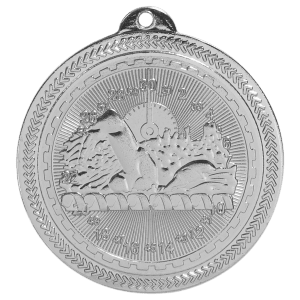 2 inch Bright Silver Swimming BriteLazer medal