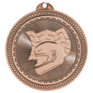 2 inch Antique Bronze Racing BriteLazer medal