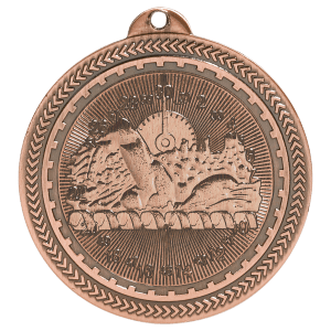 2 inch Antique Bronze Swimming BriteLazer medal