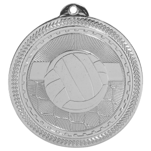 2 inch Bright Silver Volleyball BriteLazer medal