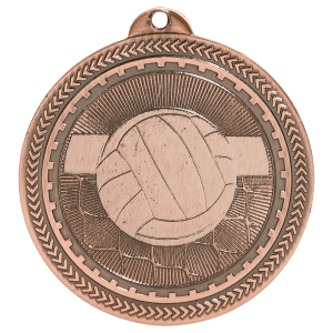 2 inch Antique Bronze Volleyball BriteLazer medal