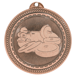 2 inch Antique Bronze Weightlifting BriteLazer medal