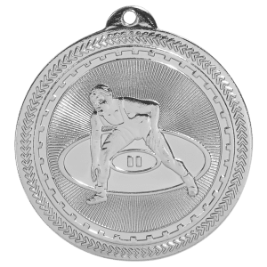 2 inch Bright Silver Wrestling BriteLazer medal