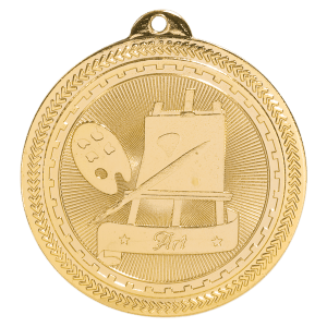 2 inch Bright Gold Art BriteLazer medal