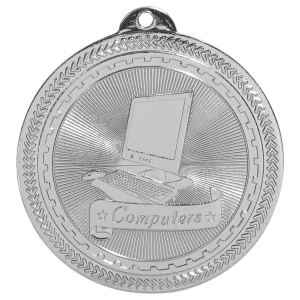 2 inch Bright Silver Computers BriteLazer medal