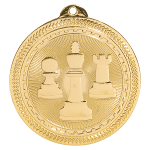 2 inch Bright Gold Chess BriteLazer medal