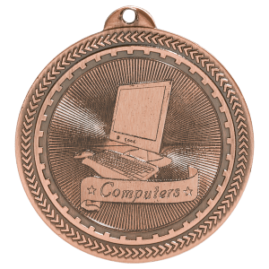 2 inch Antique Bronze Computers BriteLazer medal