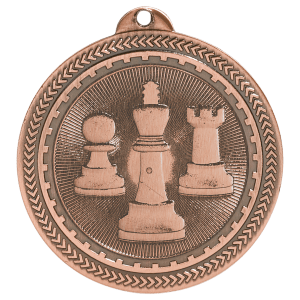2 inch Antique Bronze Chess BriteLazer medal