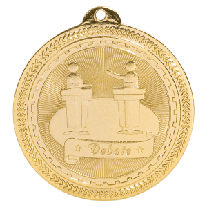 2 inch Bright Gold Debate BriteLazer medal