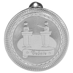2 inch Bright Silver Debate BriteLazer medal