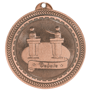 2 inch Antique Bronze Debate BriteLazer medal