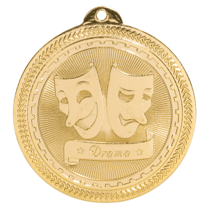 2 inch Bright Gold Drama BriteLazer Medal