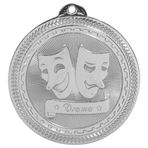 2 inch Bright Silver Drama BriteLazer Medal