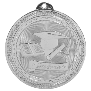 2 inch Bright Silver Graduate BriteLazer Medal